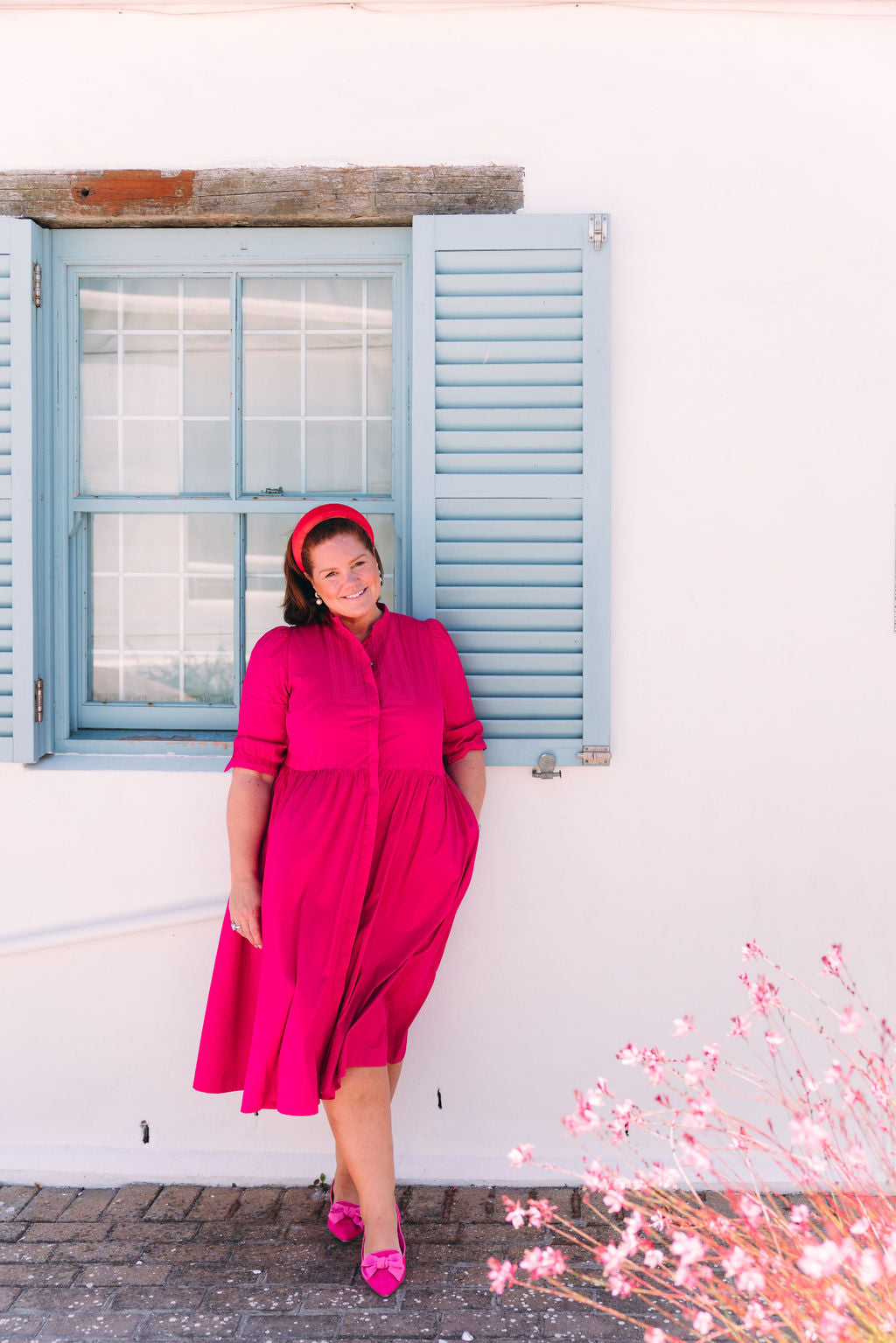 Hot Pink-Shocking Schleifenloafer Pointy