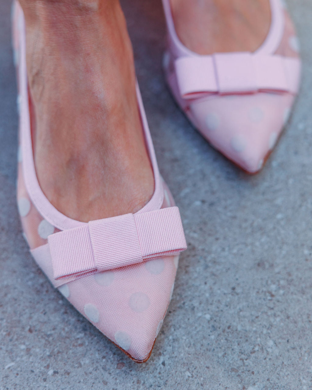 Pink Mesh Dot Pointy