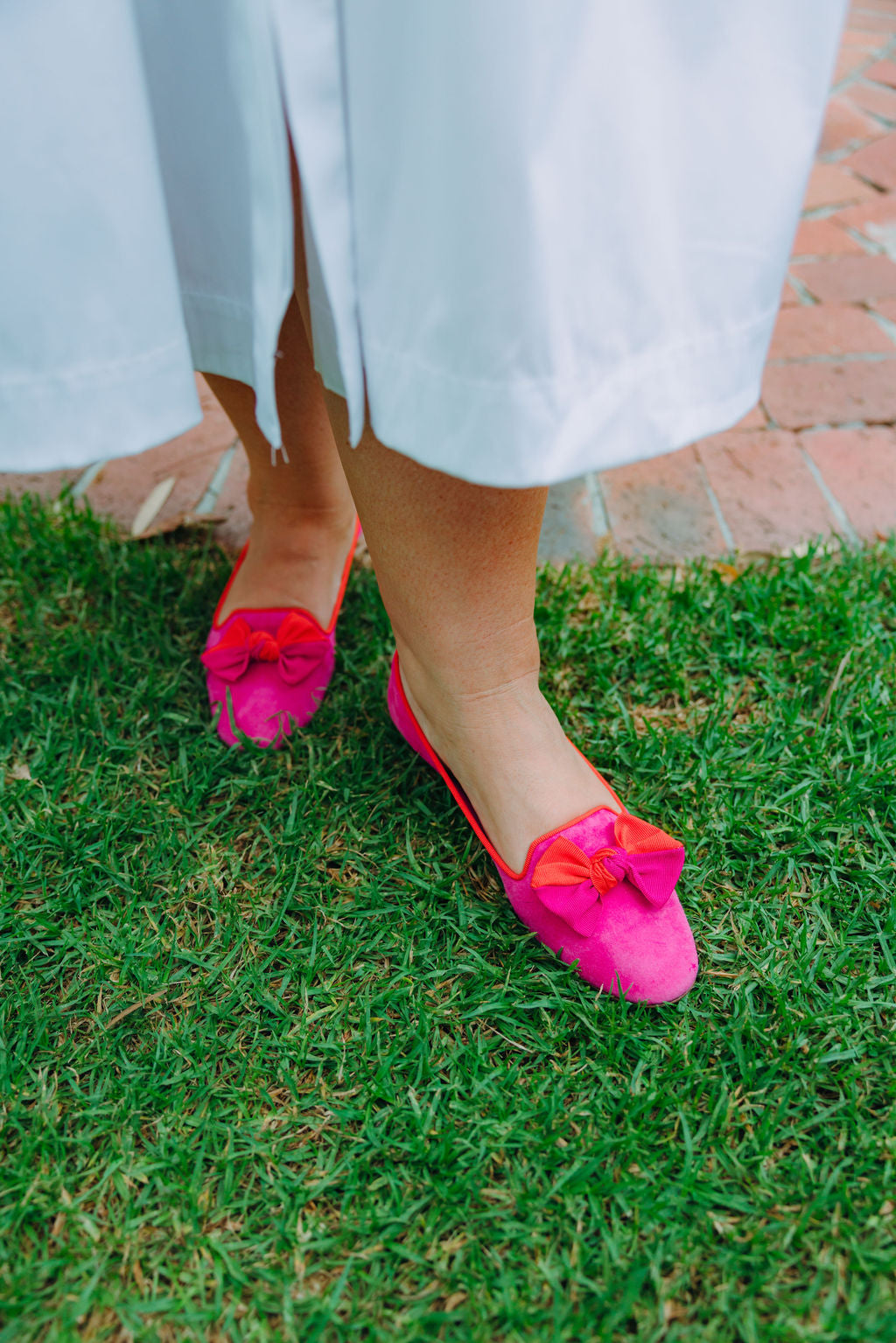 Hot Pink-Arancio bow loafers
