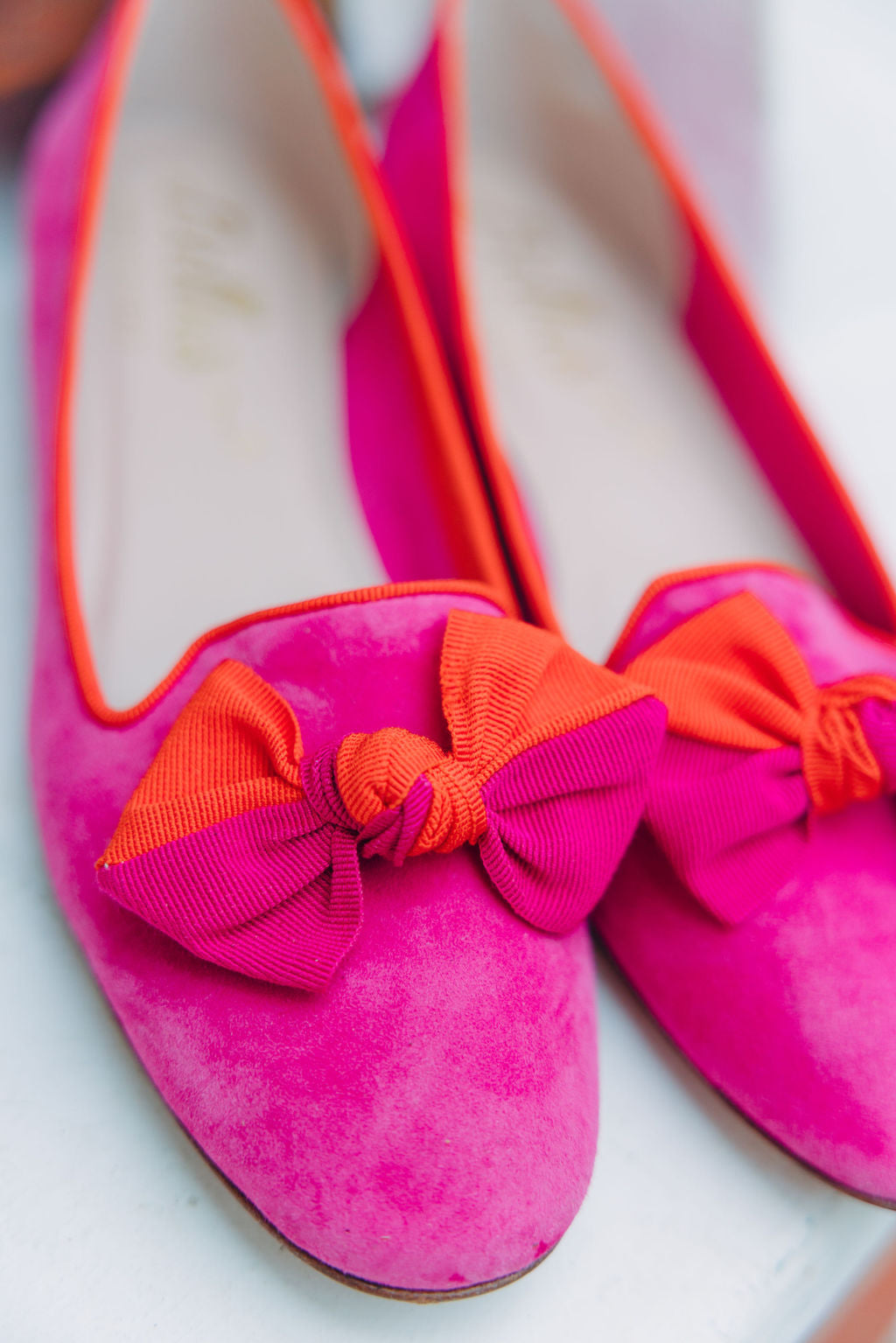 Hot Pink-Arancio bow loafers