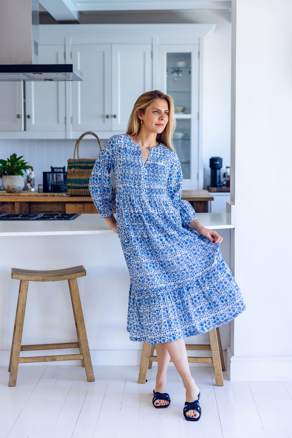 Blu Woven Pantolette