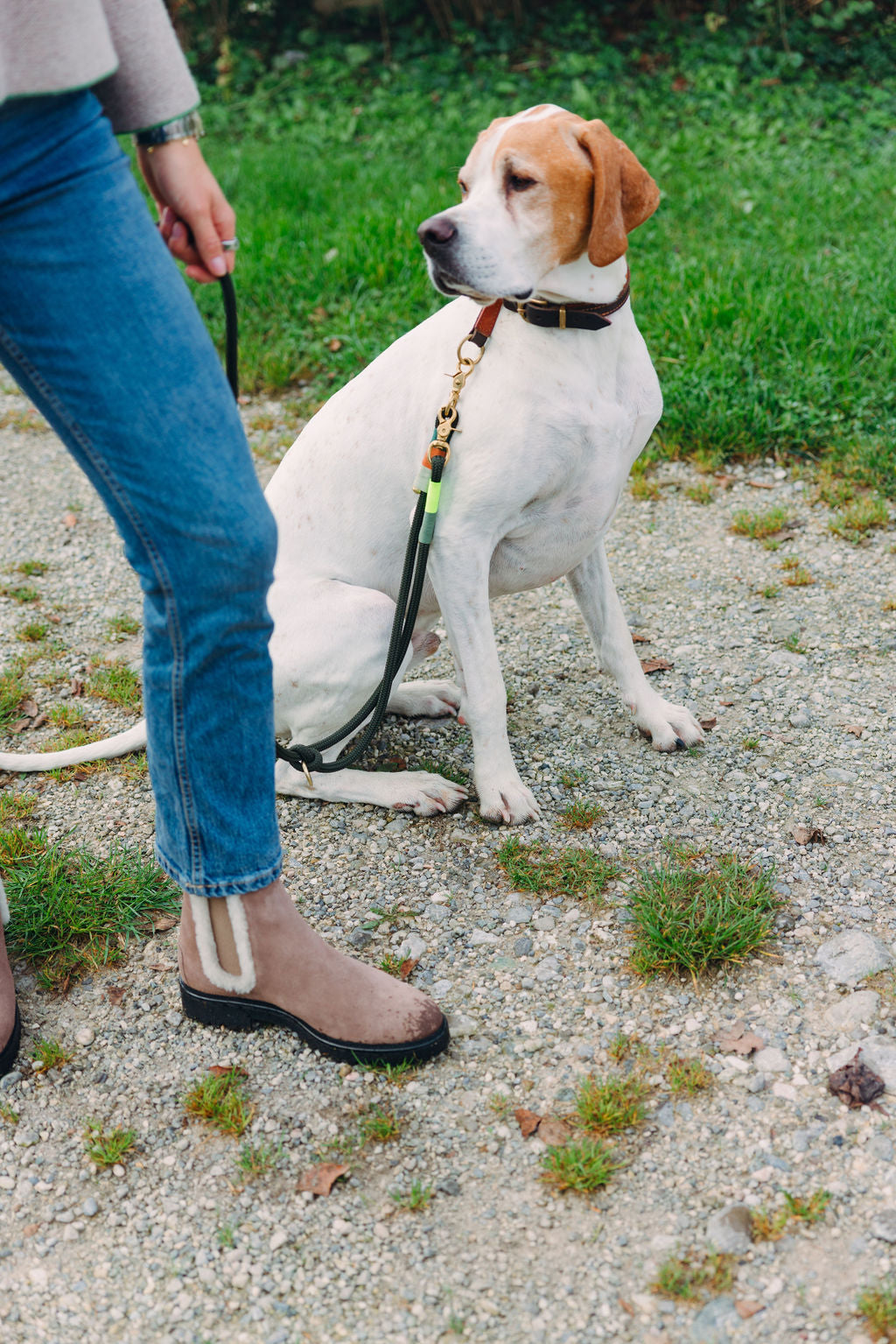 Chelsea boots taupe with lambskin lining