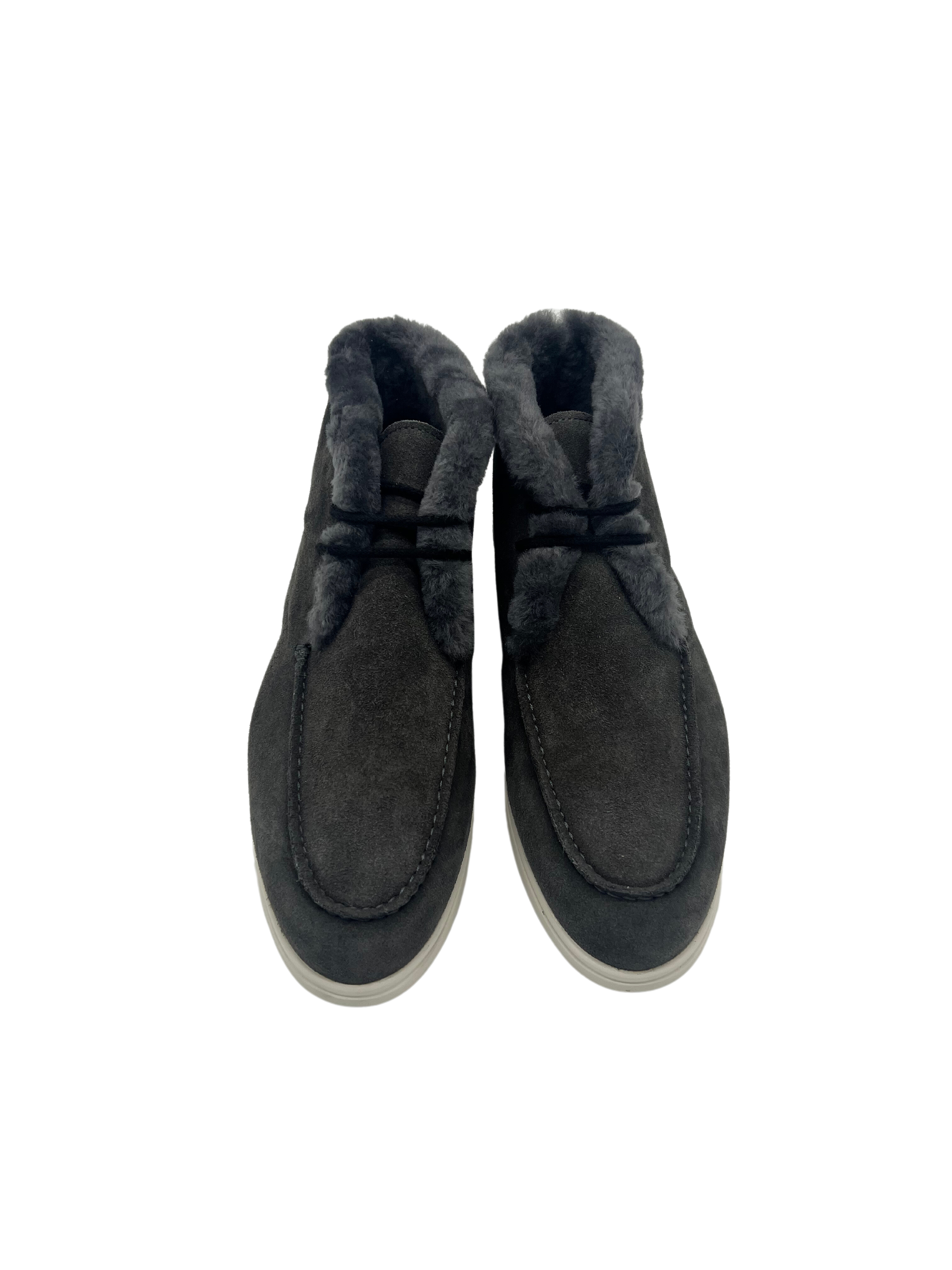 Lace-up ankle boots anthracite lined