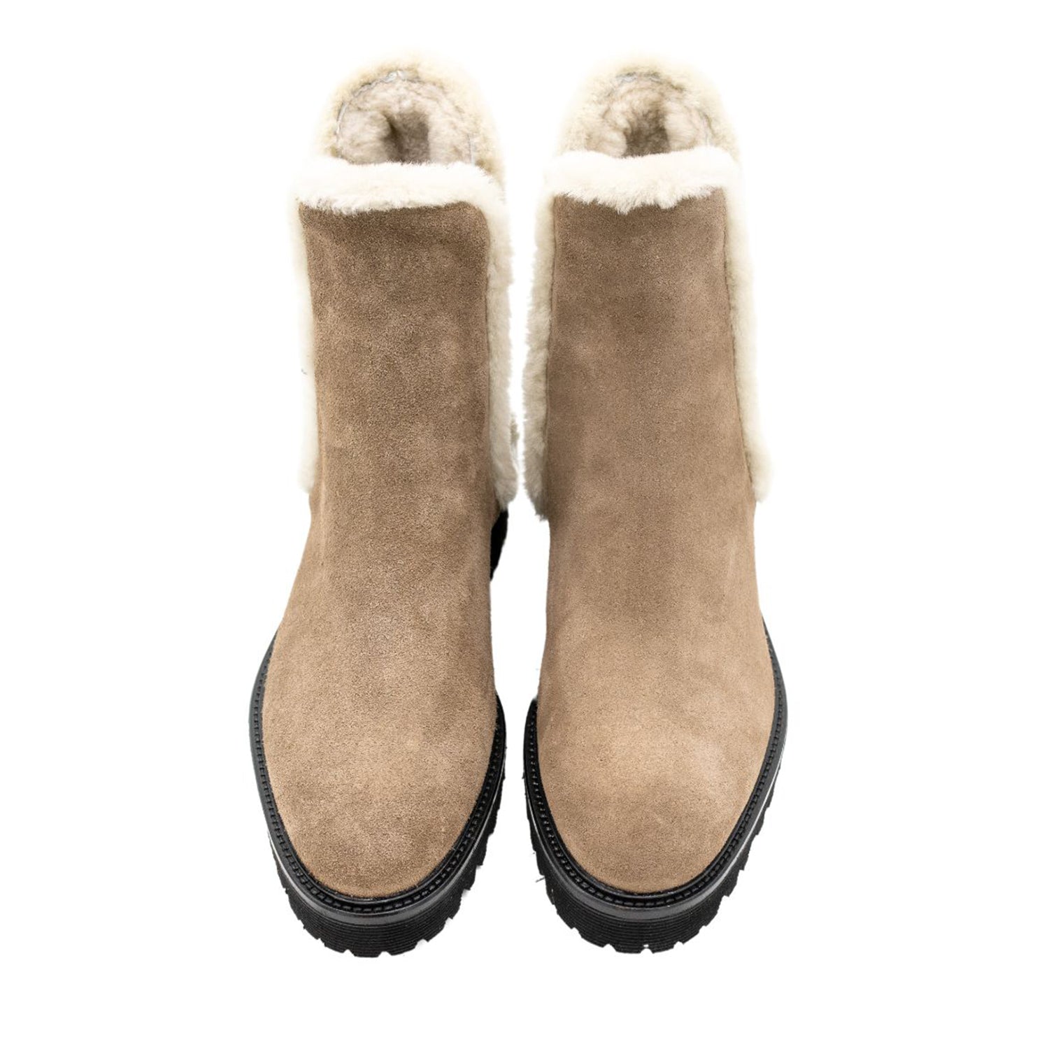Chelsea boots taupe with lambskin lining