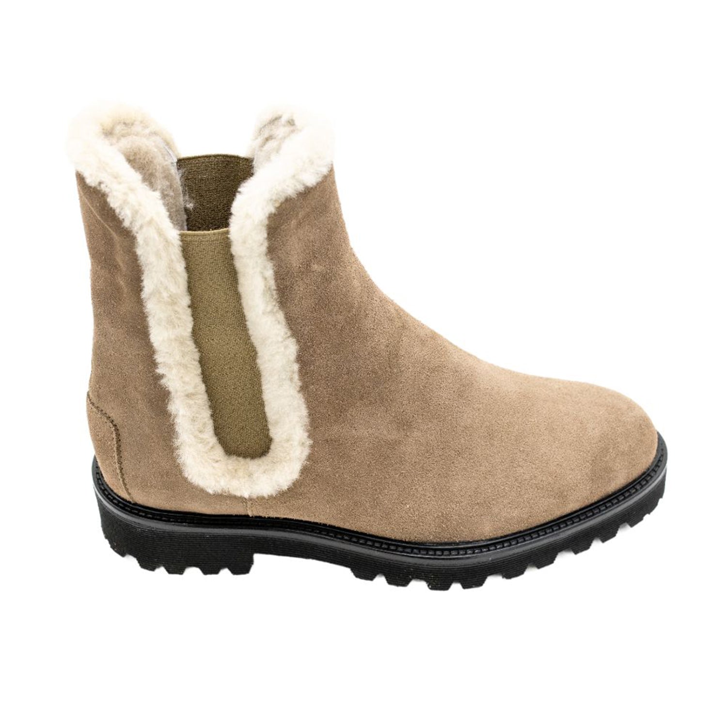 Chelsea boots taupe with lambskin lining