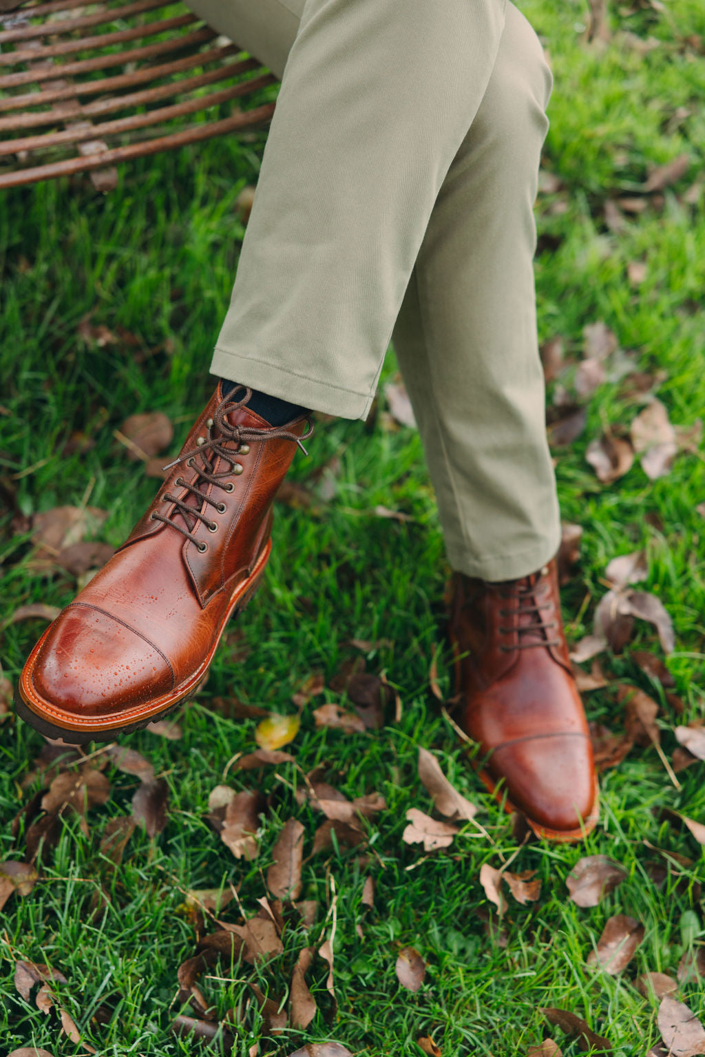 MEN lace-up boots Pull up Seahorse