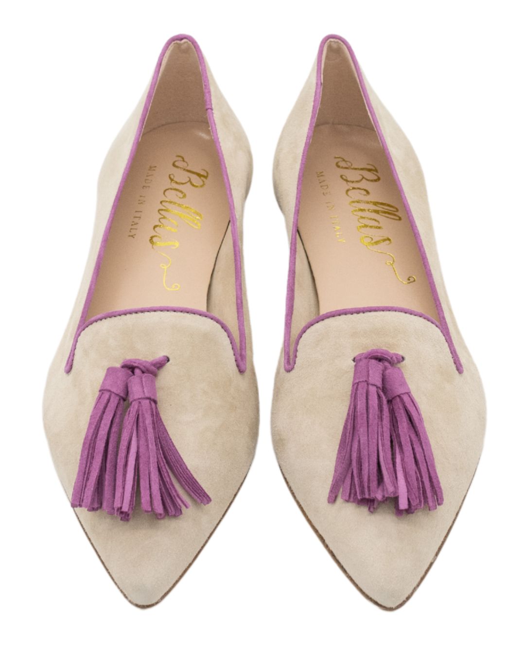 Ecru-Confetti Tasselloafer Pointy (langer Tassel)