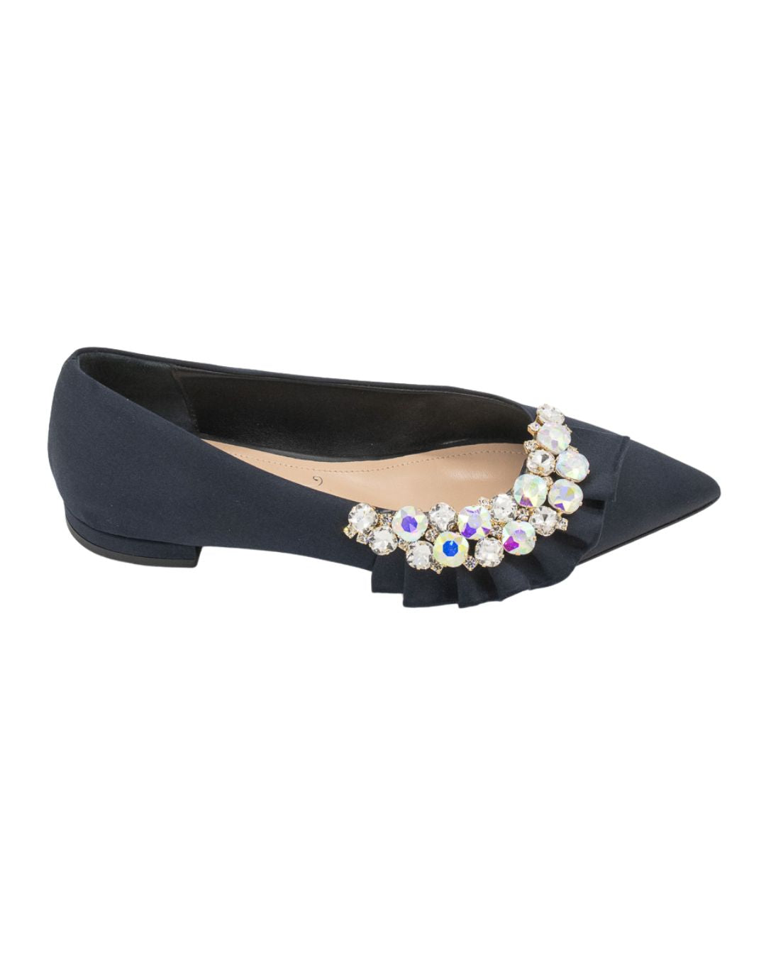 Festive Navy Rüschenloafer Pointy