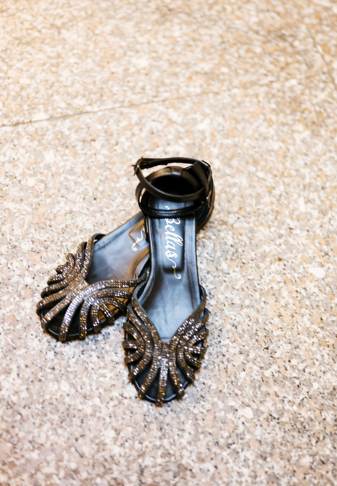 Sandalen Glitzer Black