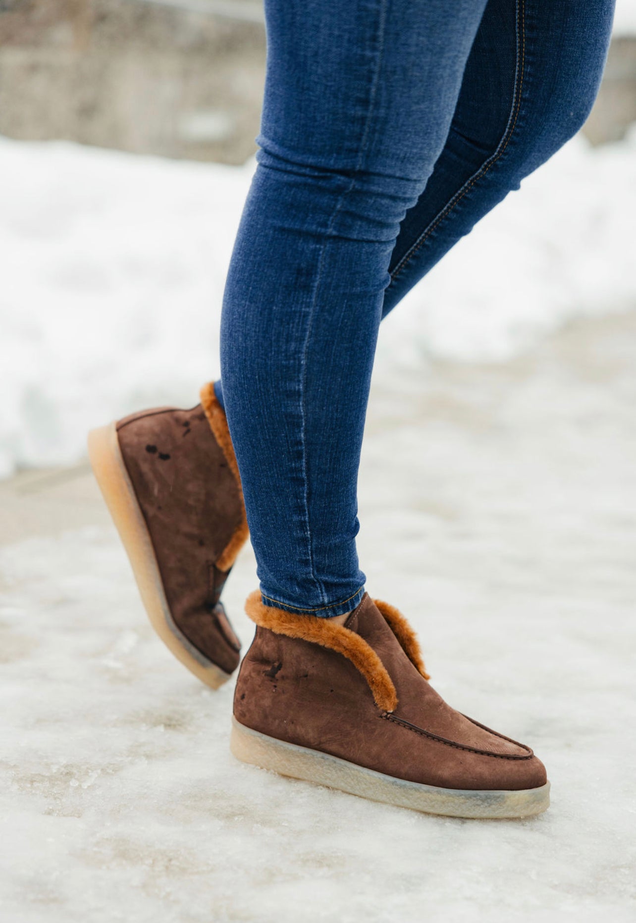 Marrone lined ankle boots