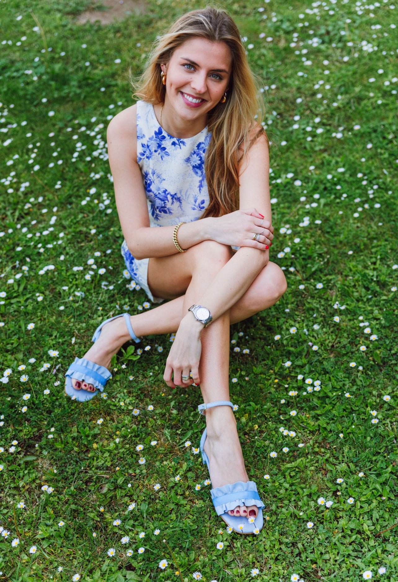Sandals Ruffles light blue