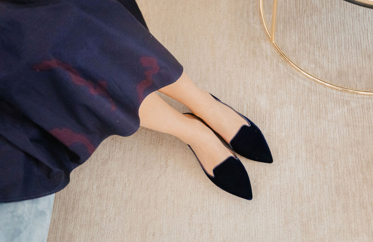 Velvet Navy Pointy