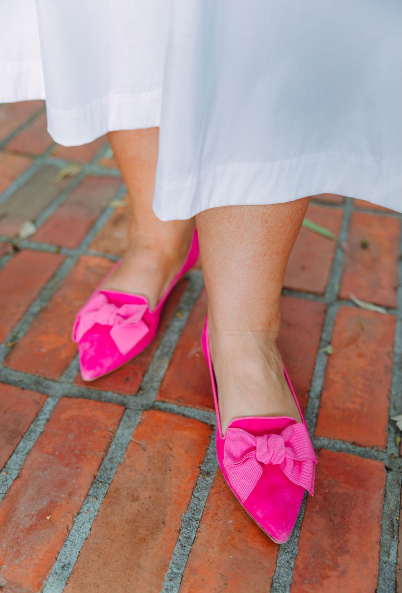 Hot Pink-Shocking Schleifenloafer Pointy