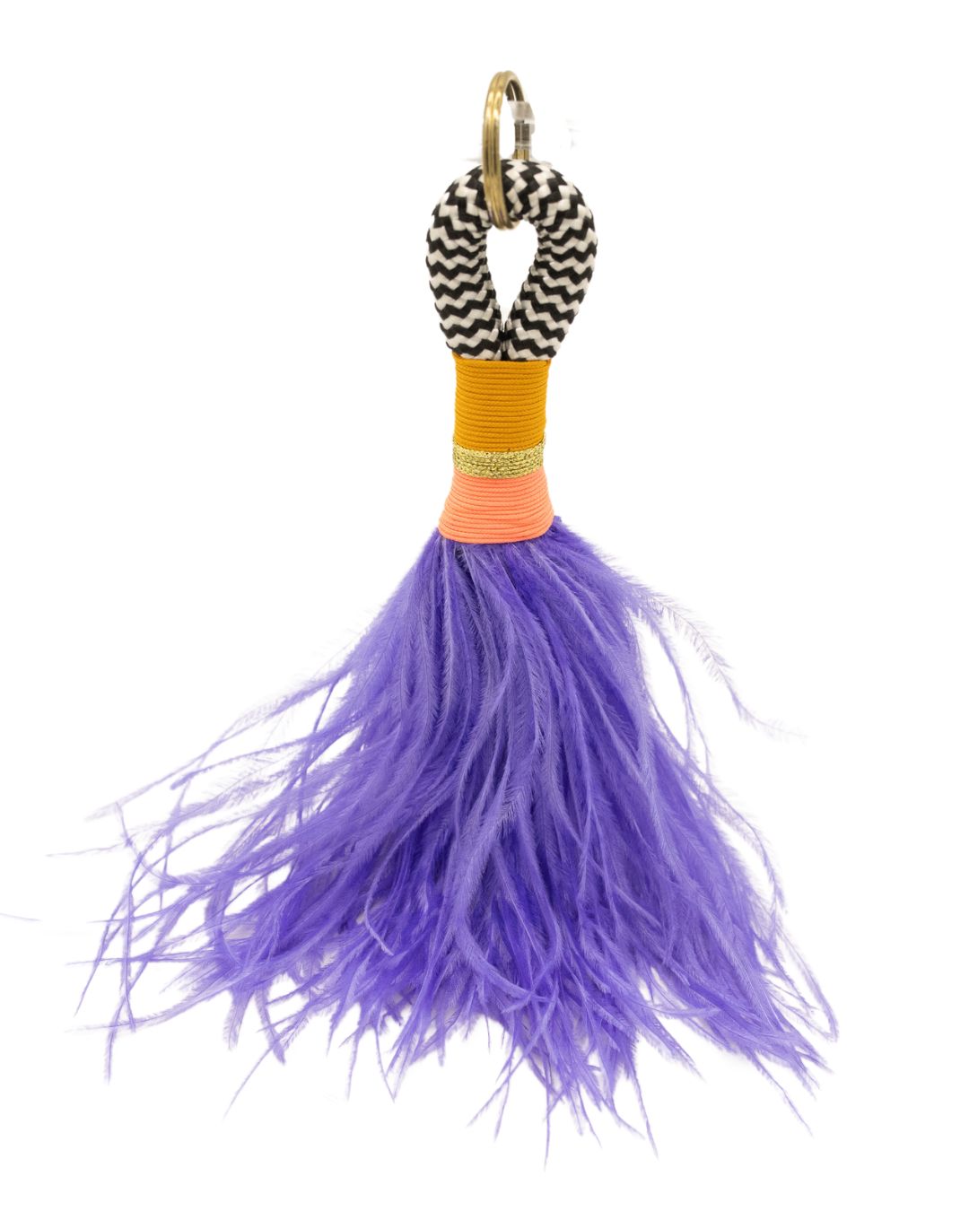 Purple keychain feathers