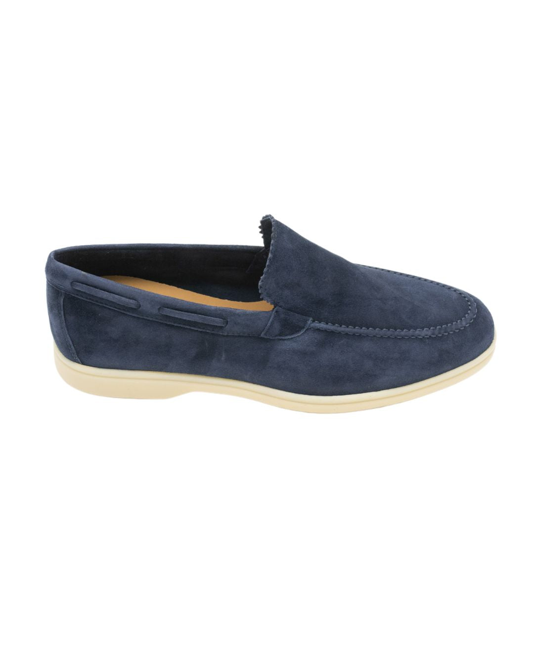 MEN yacht slippers Navy - beige sole