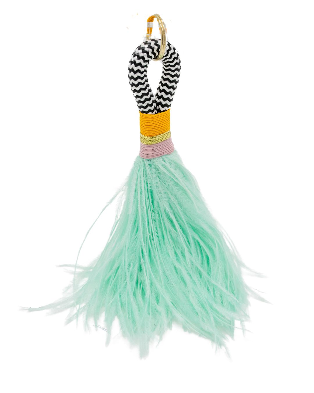Mint keychain feathers