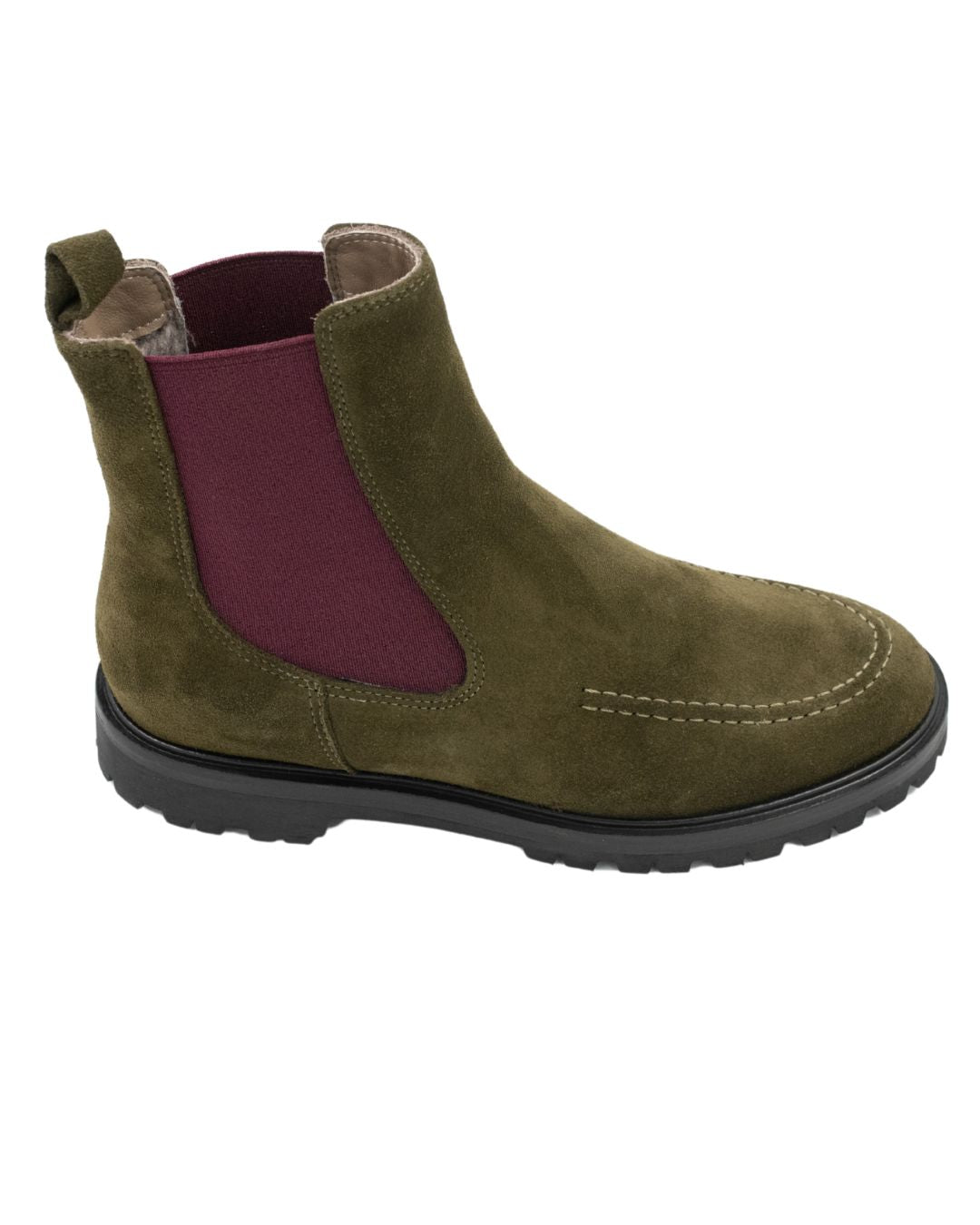 Muschio-Bordeaux Chelseaboots gefüttert