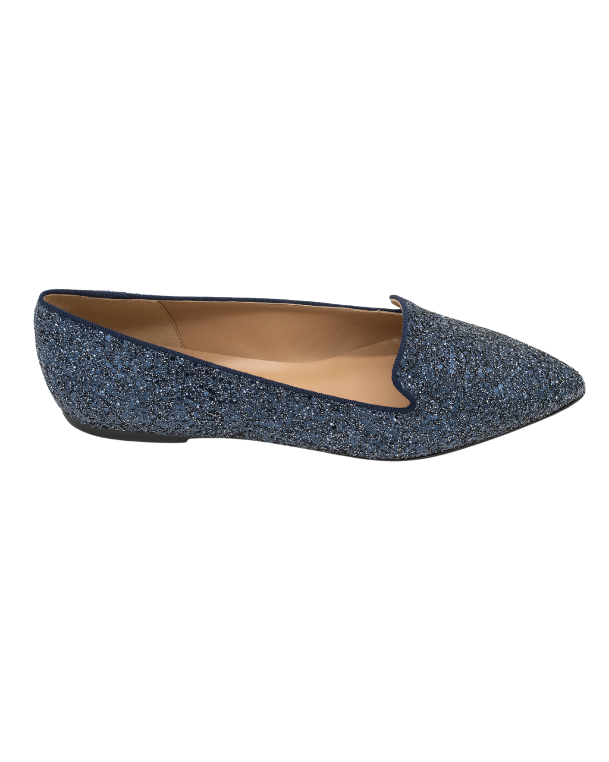SHOOTINGSCHUH Navy Glitter Pointy Loafer 41