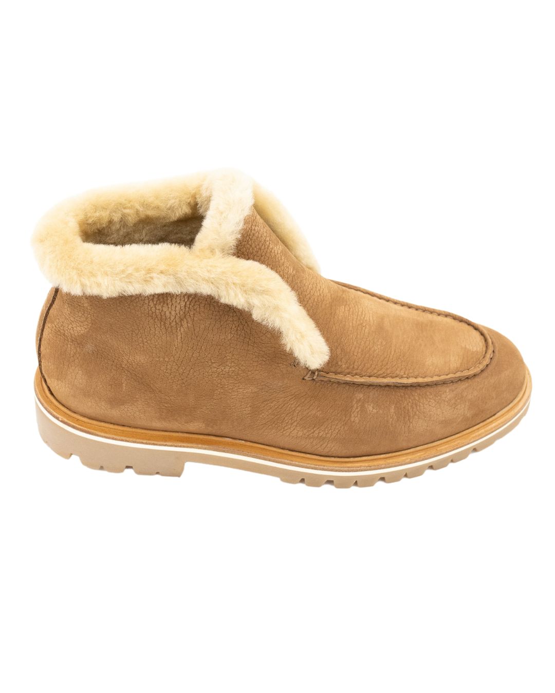 Tan Stiefelette gefüttert mit Profilsohle
