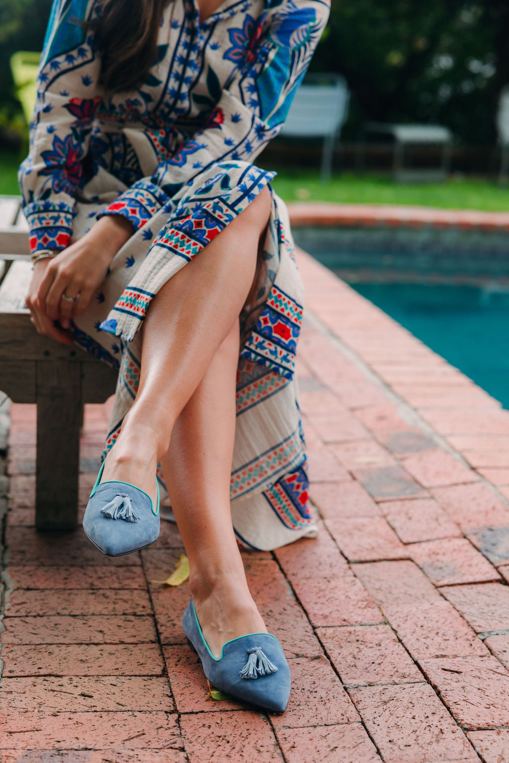 Dark Blue-Xeno-Tiffany Tassel Loafer Pointy (short tassel)