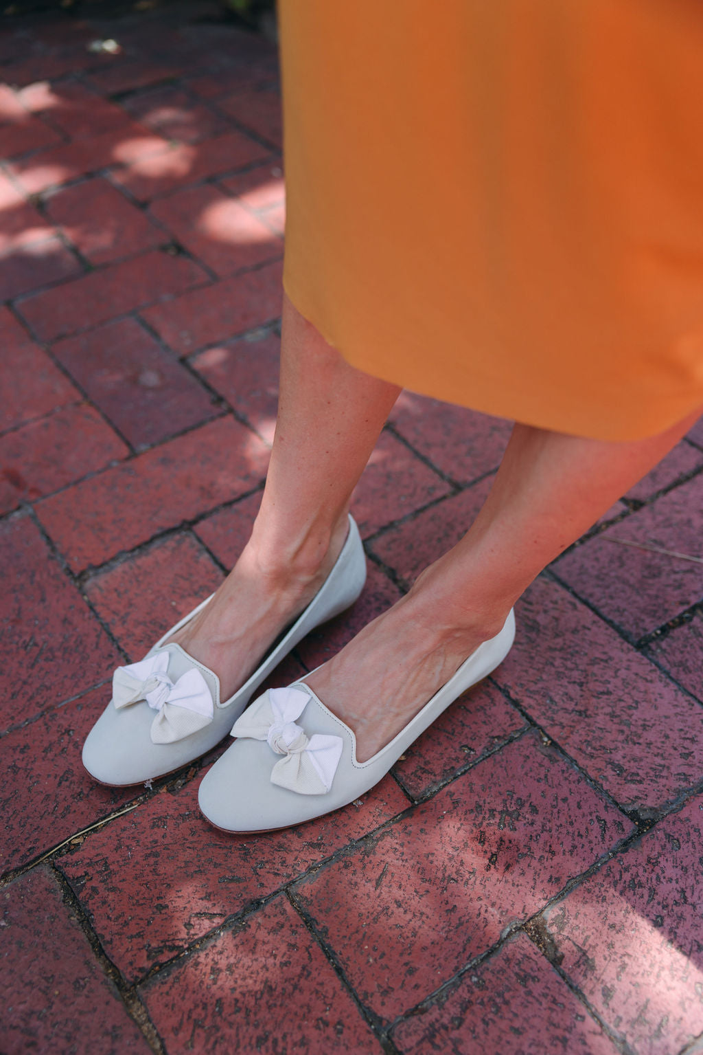 Beige-Panna bow loafers