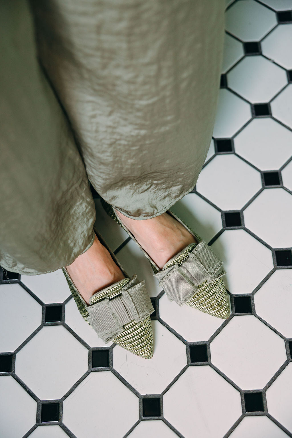 SHOOTINGSCHUH Oliva Raffia Schleifenloafer Pointy 41