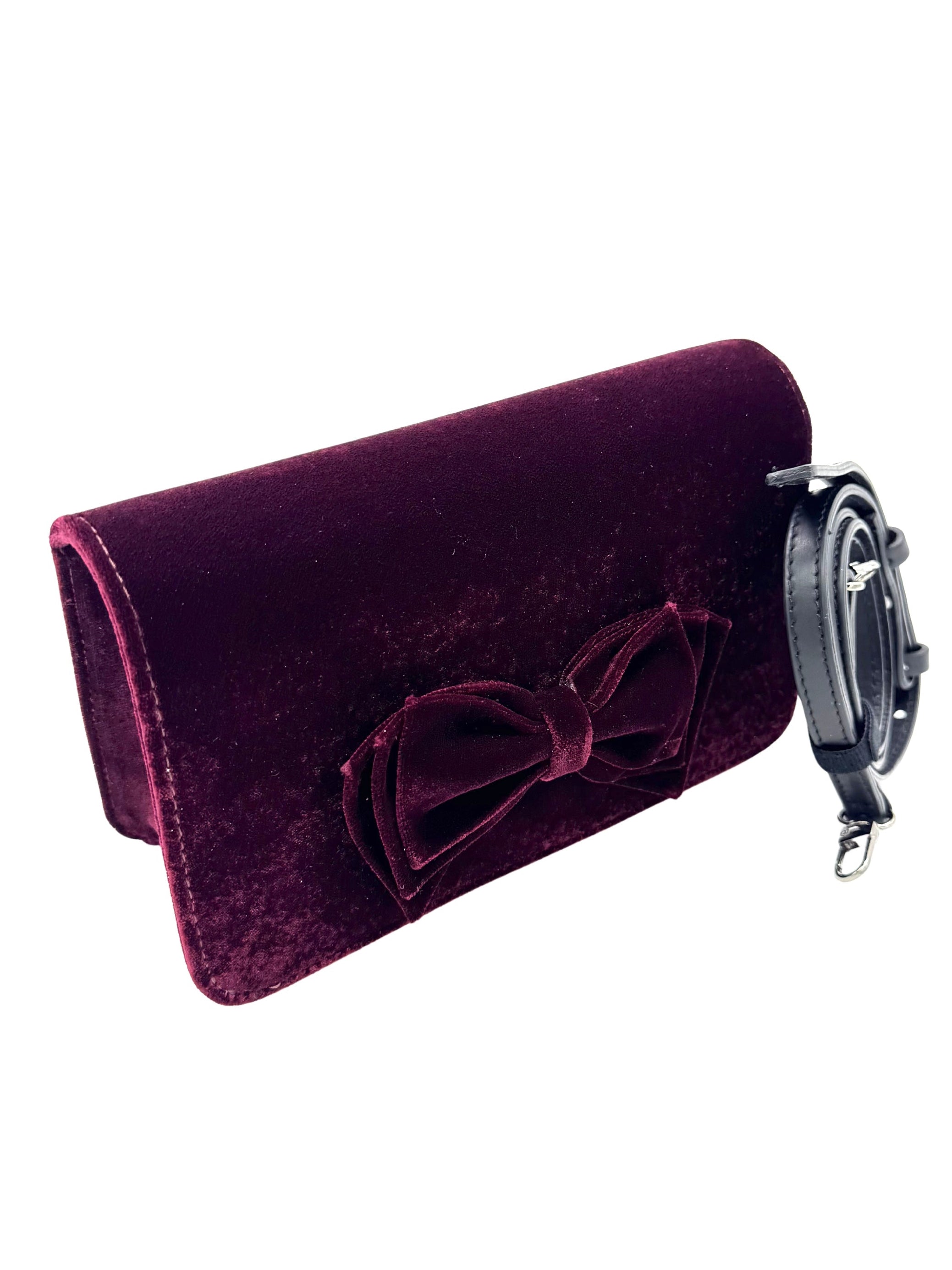Rubino Velvet Schleifen Clutch