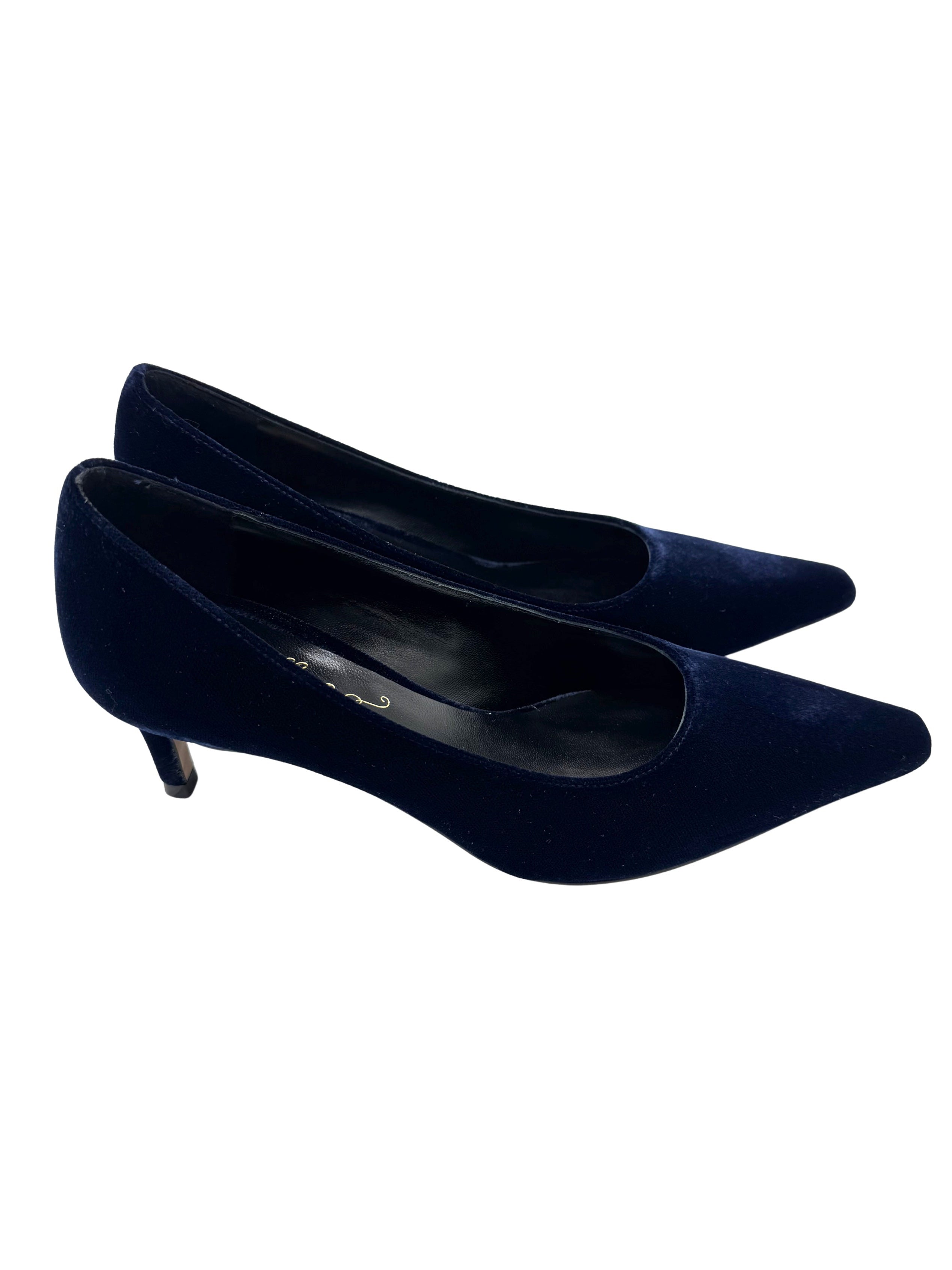 Navy Velvet Pumps