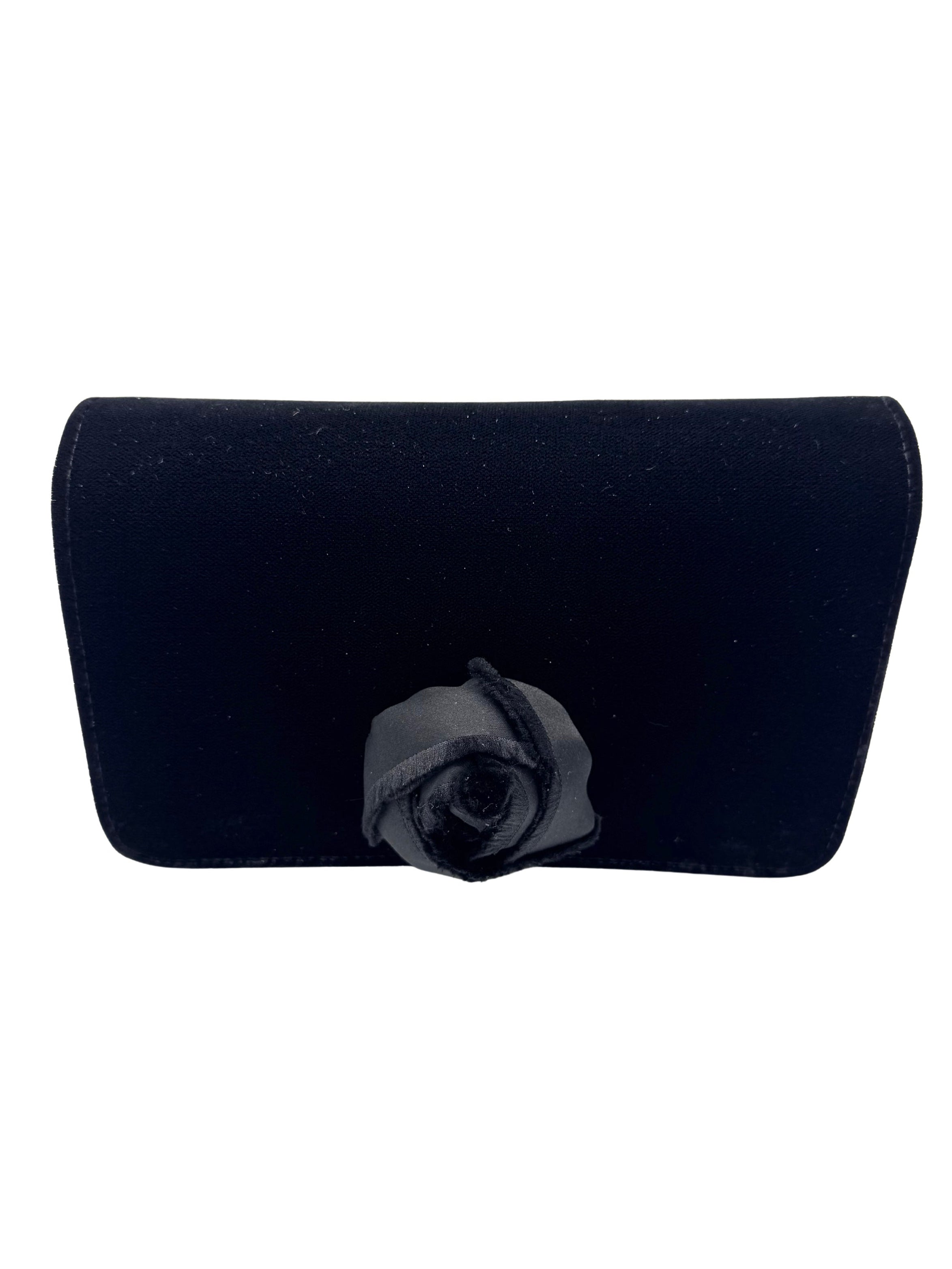 Nero Velvet Fiore Clutch
