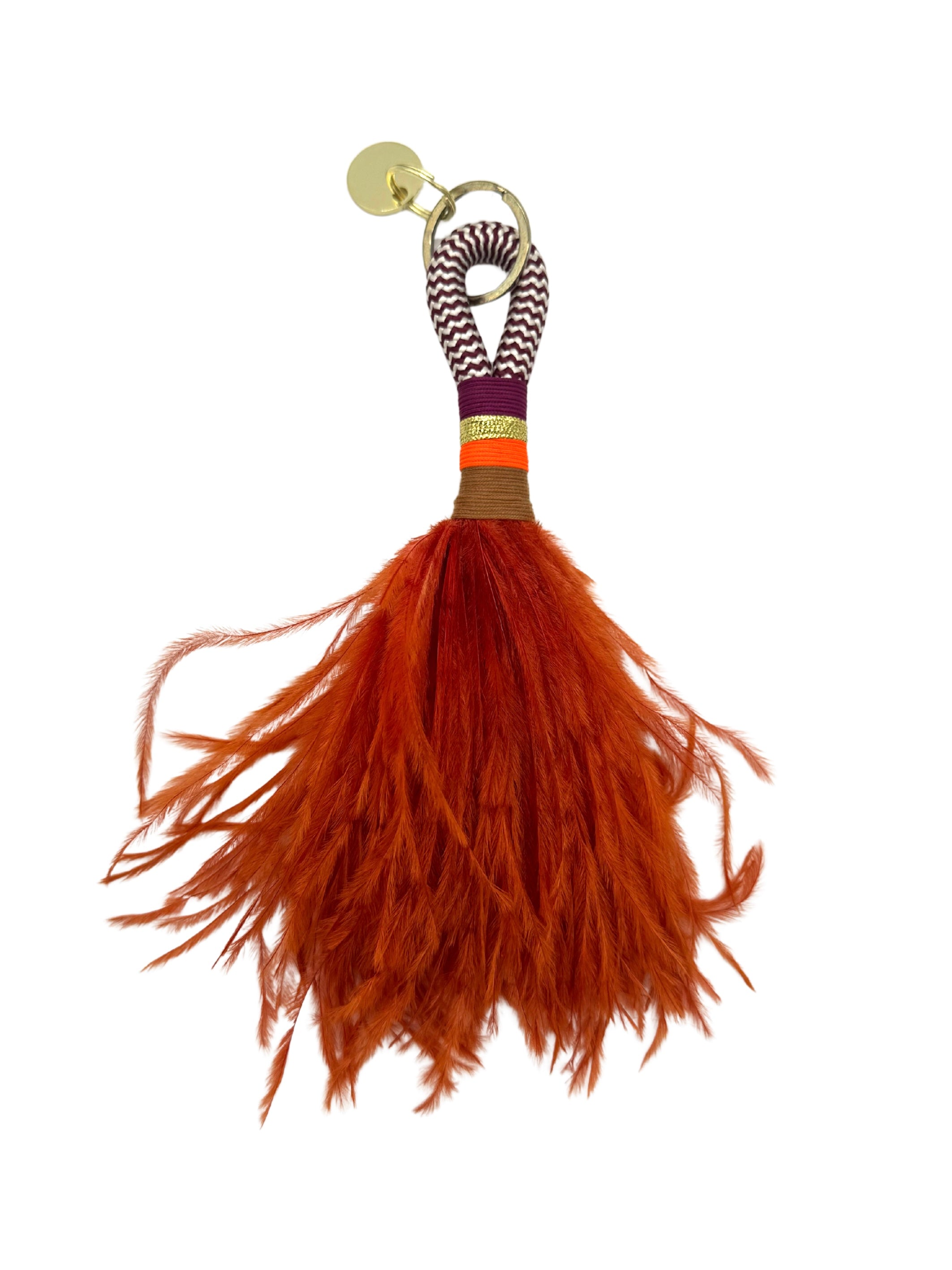 Orange keychain feathers