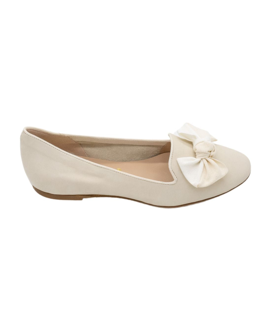 Beige-Panna bow loafers
