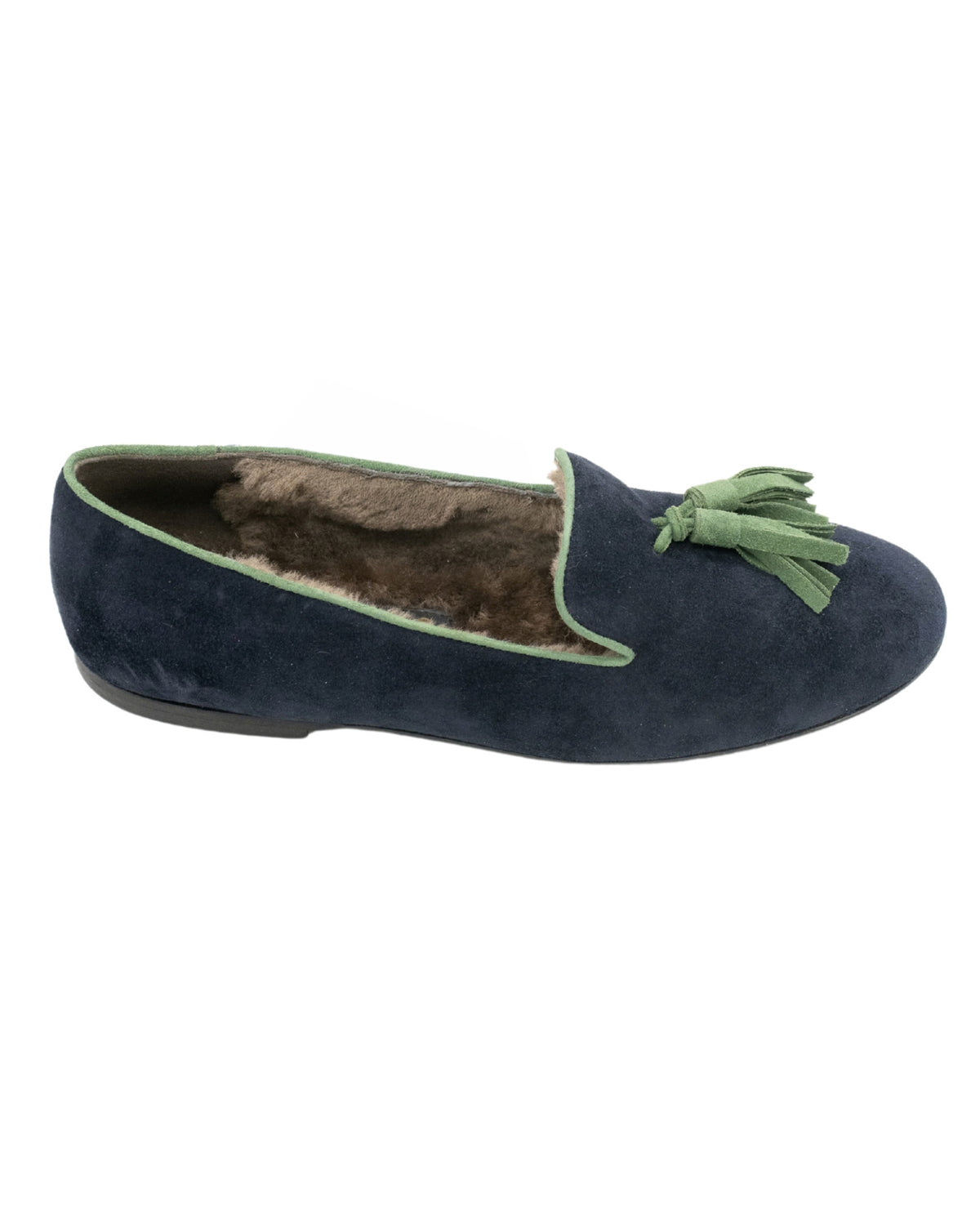 Blu Notte-Verde Tasselloafer gefüttert