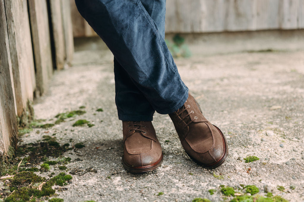 MEN Lace-up Boots Suede Brown