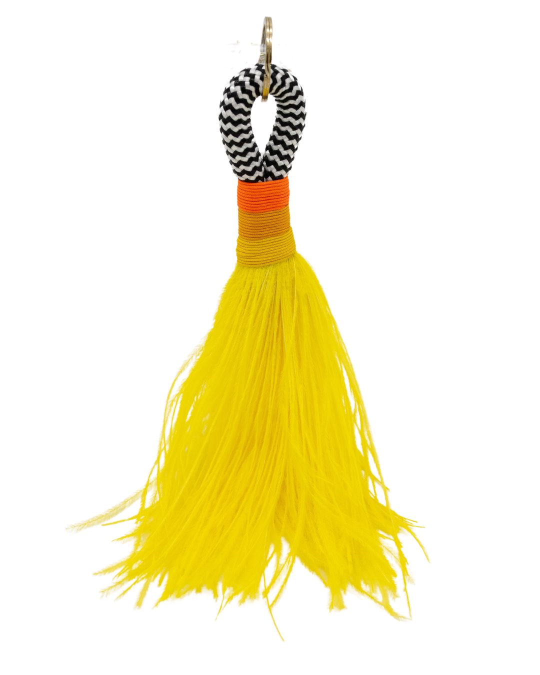 Neon Yellow Keychain Feathers