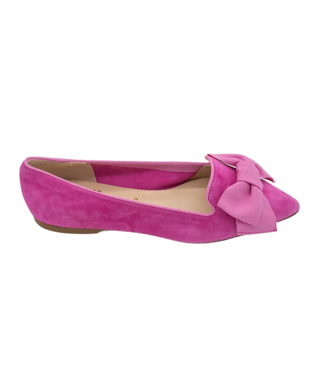 Hot Pink-Shocking Schleifenloafer Pointy