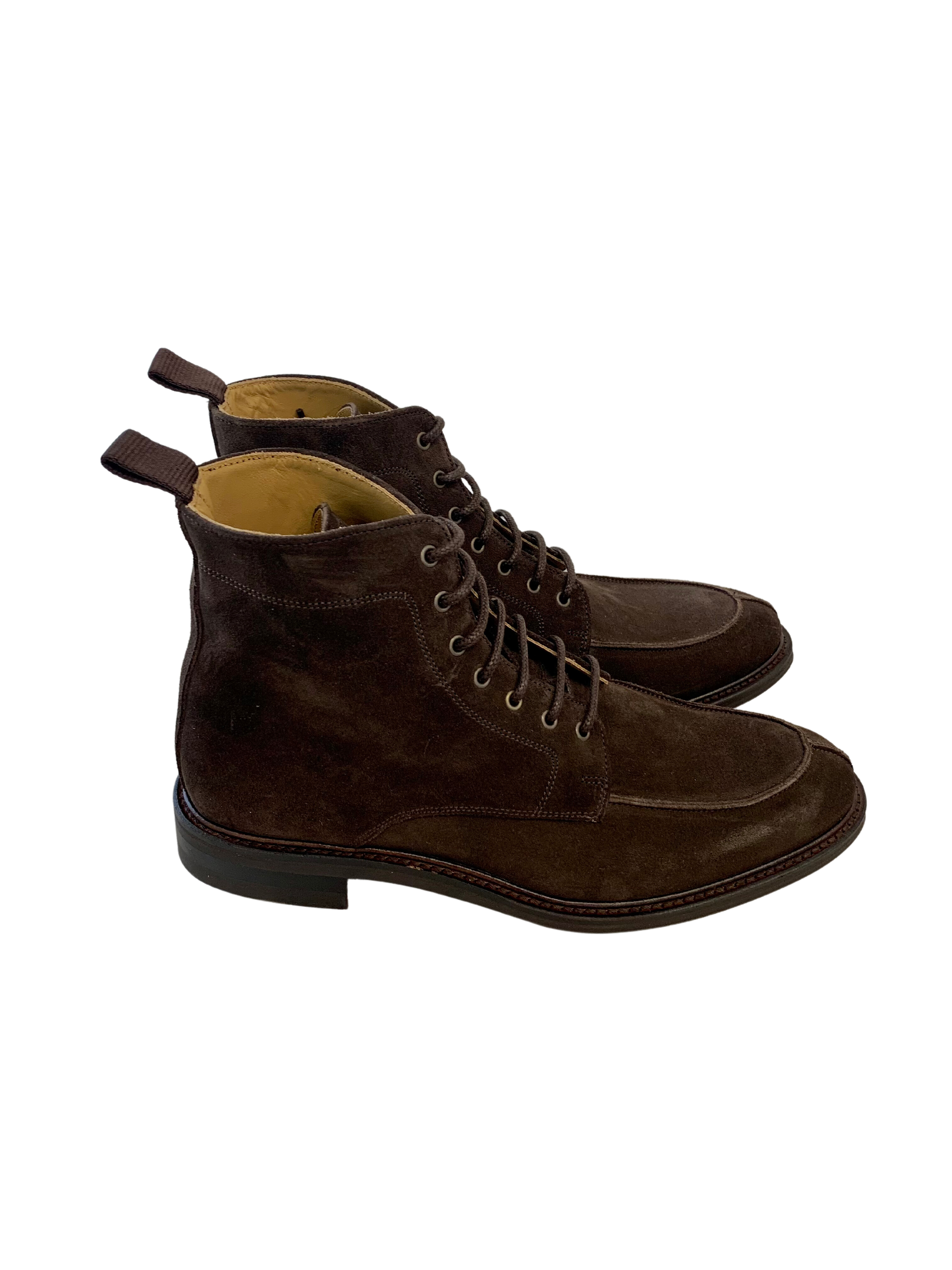 MEN Lace-up Boots Suede Brown