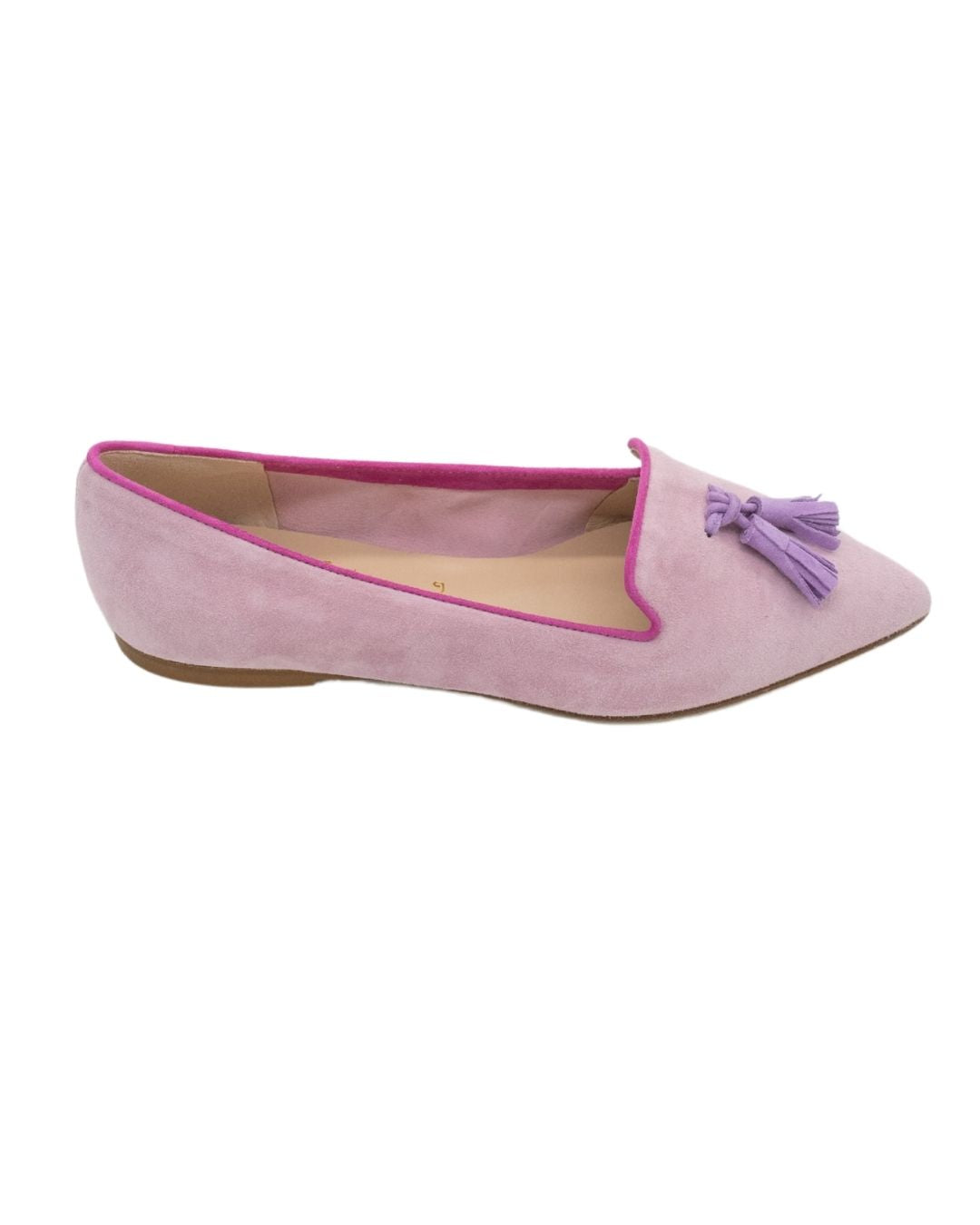 Pig Rose-Bouganville-Hot Pink Tassel Loafer Pointy (short tassel)