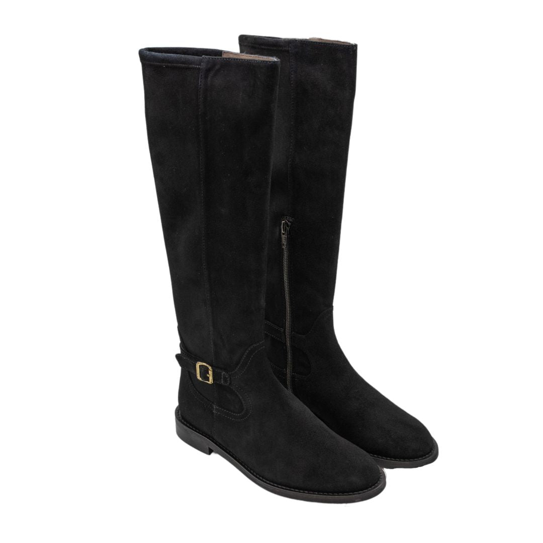 Boots Suede Stivali Nero