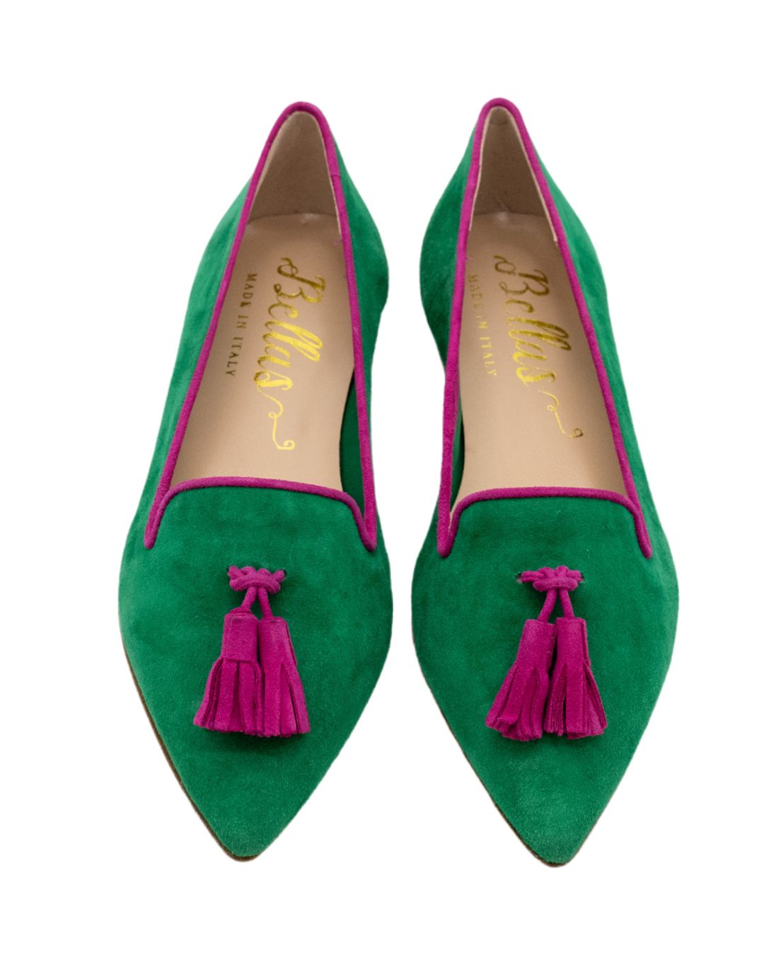 Verde Estivo-Fuxia Tasselloafer Pointy (short tassel)