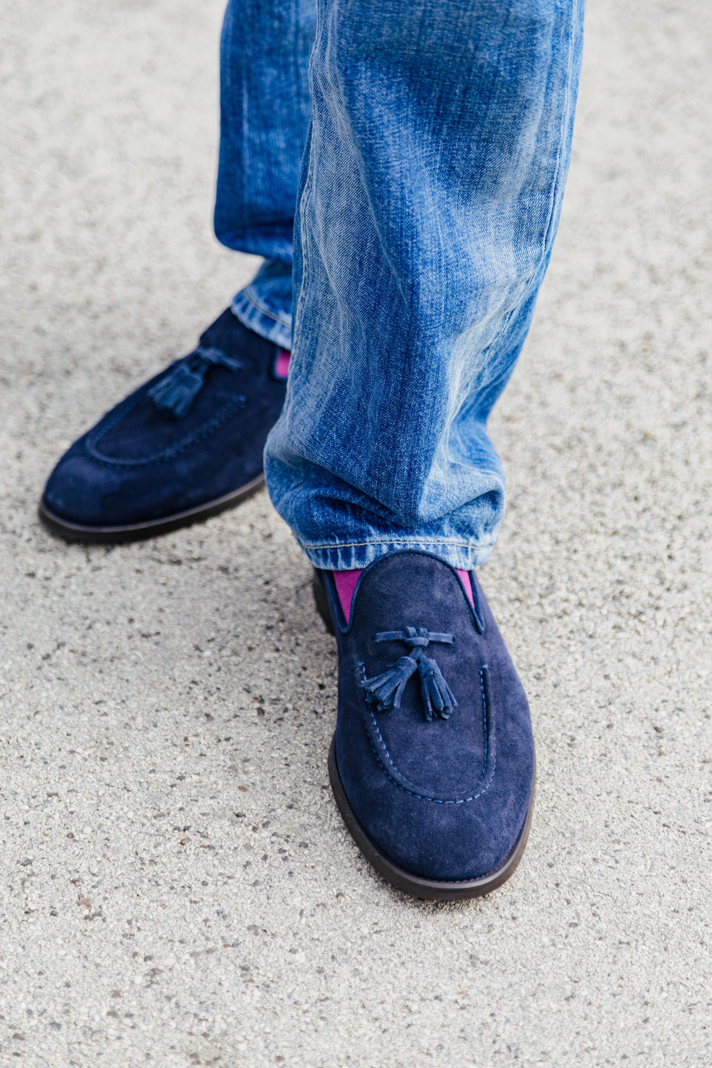 MEN Tassel Loafer Blu New Flac