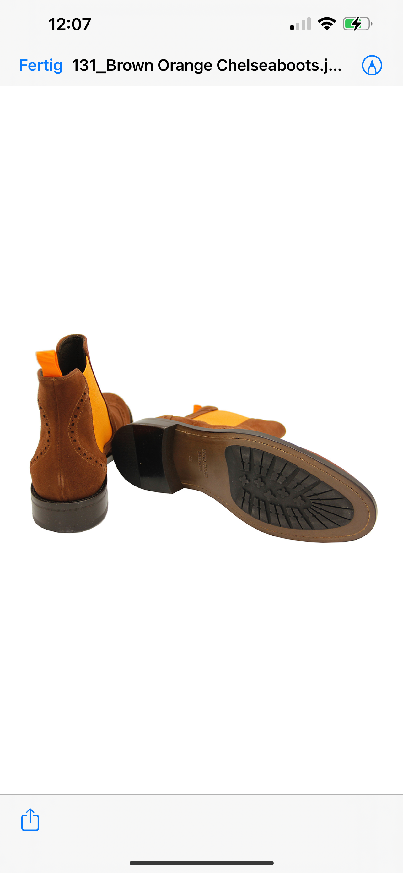 Herren Chelseaboot Snuff Budapester Muster